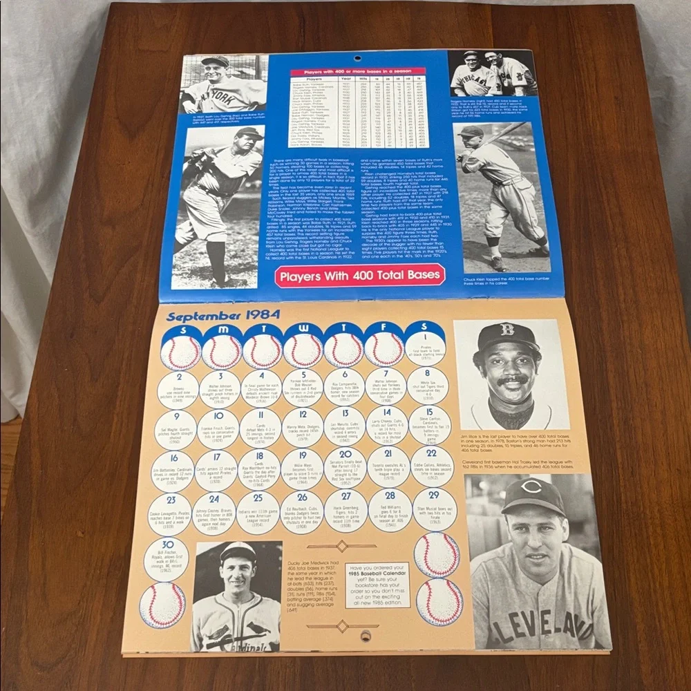 Vintage 1984 Macmillan baseball calendar
